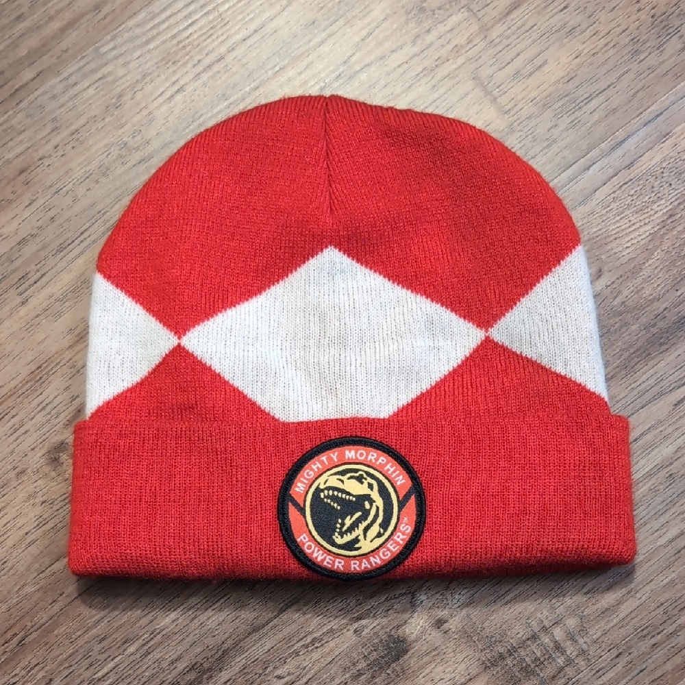 Mighty Morphin Power Rangers Red & White Beanie